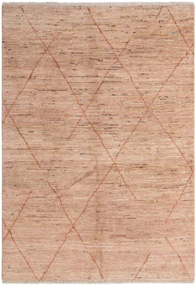 Detail image of 4' 7 x 6' 6 Hand Knotted Moroccan Wool Rug