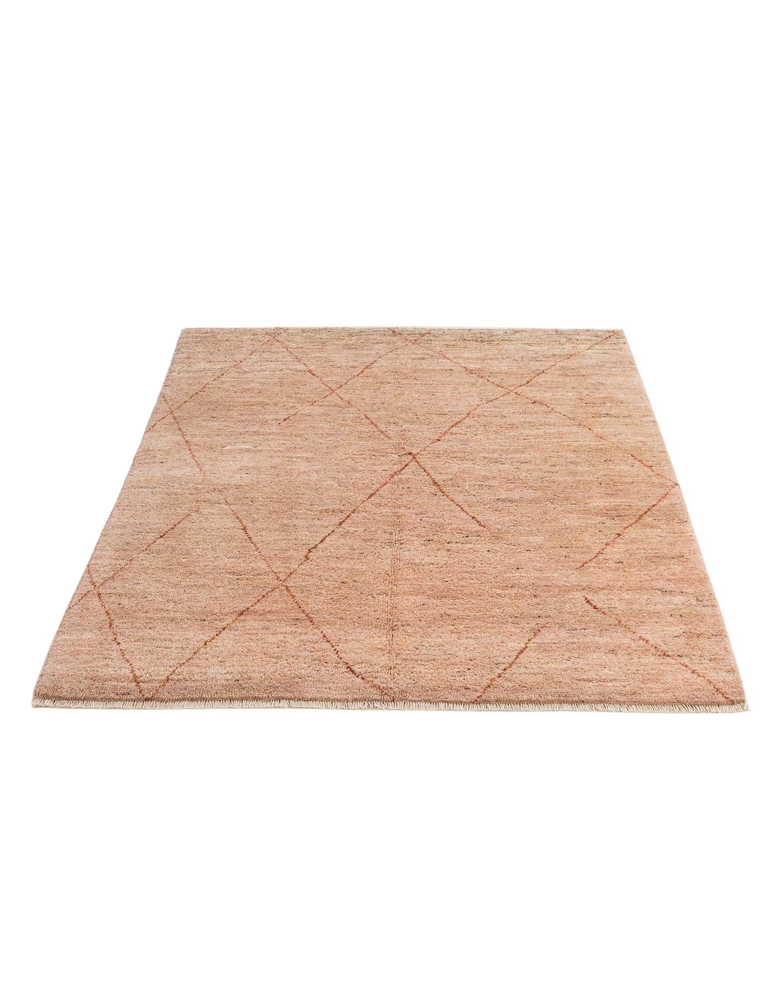 4' 9 x 6' Hand Knotted Moroccan Wool Rug