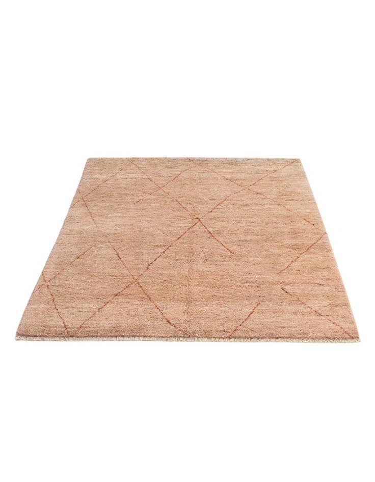 Detail image of 4' 9 x 6' Hand Knotted Moroccan Wool Rug