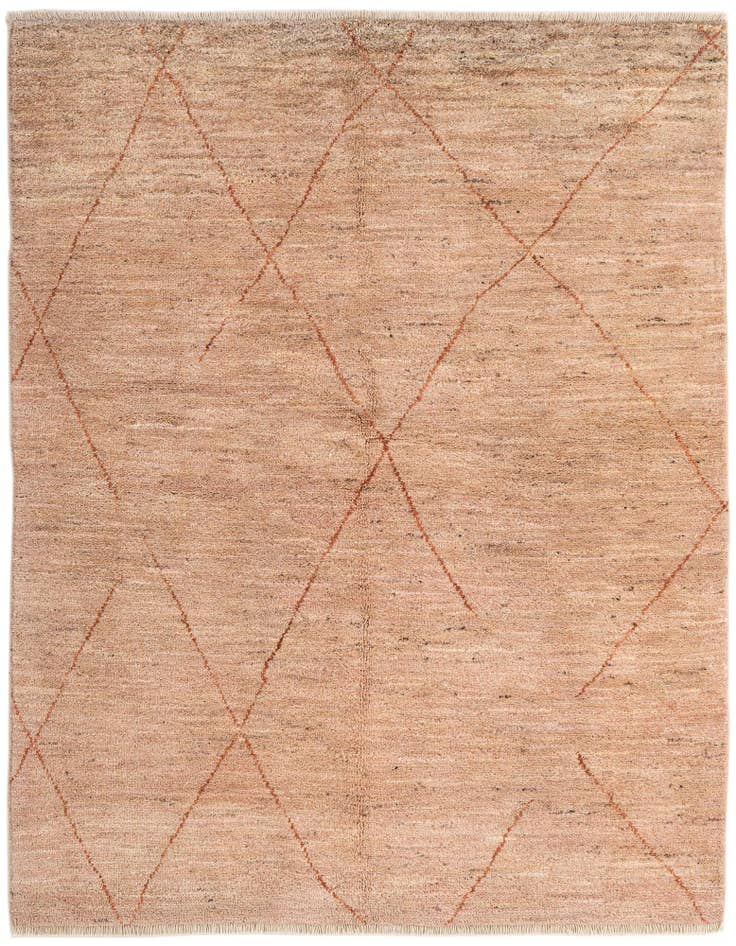 Detail image of 4' 9 x 6' Hand Knotted Moroccan Wool Rug