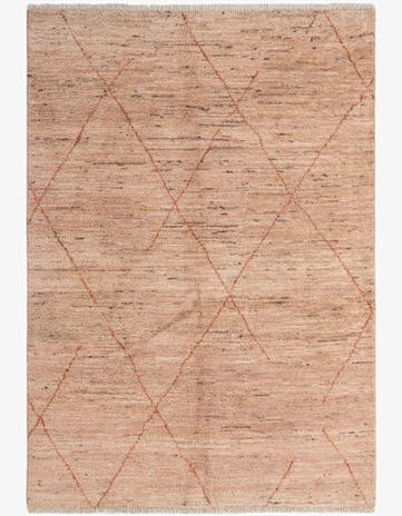 4' 7 x 6' 6 Hand Knotted Moroccan Wool Rug