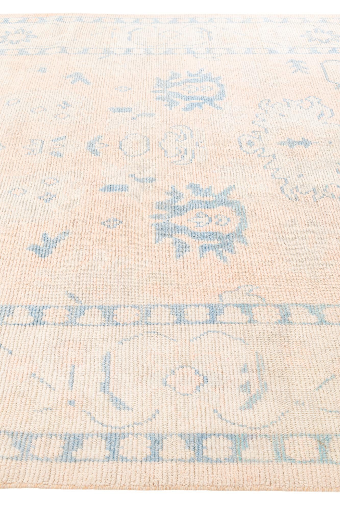 8' 1 x 10' 3 Hand Knotted Oushak Wool Rug