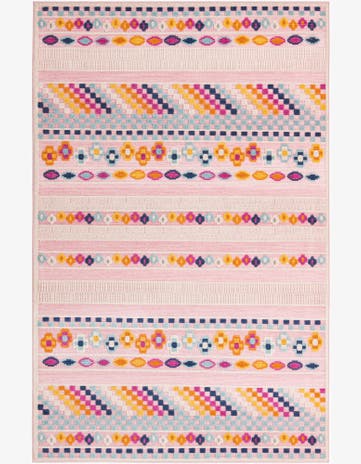 Light Pink Easy-Clean Indoor / Outdoor Rug