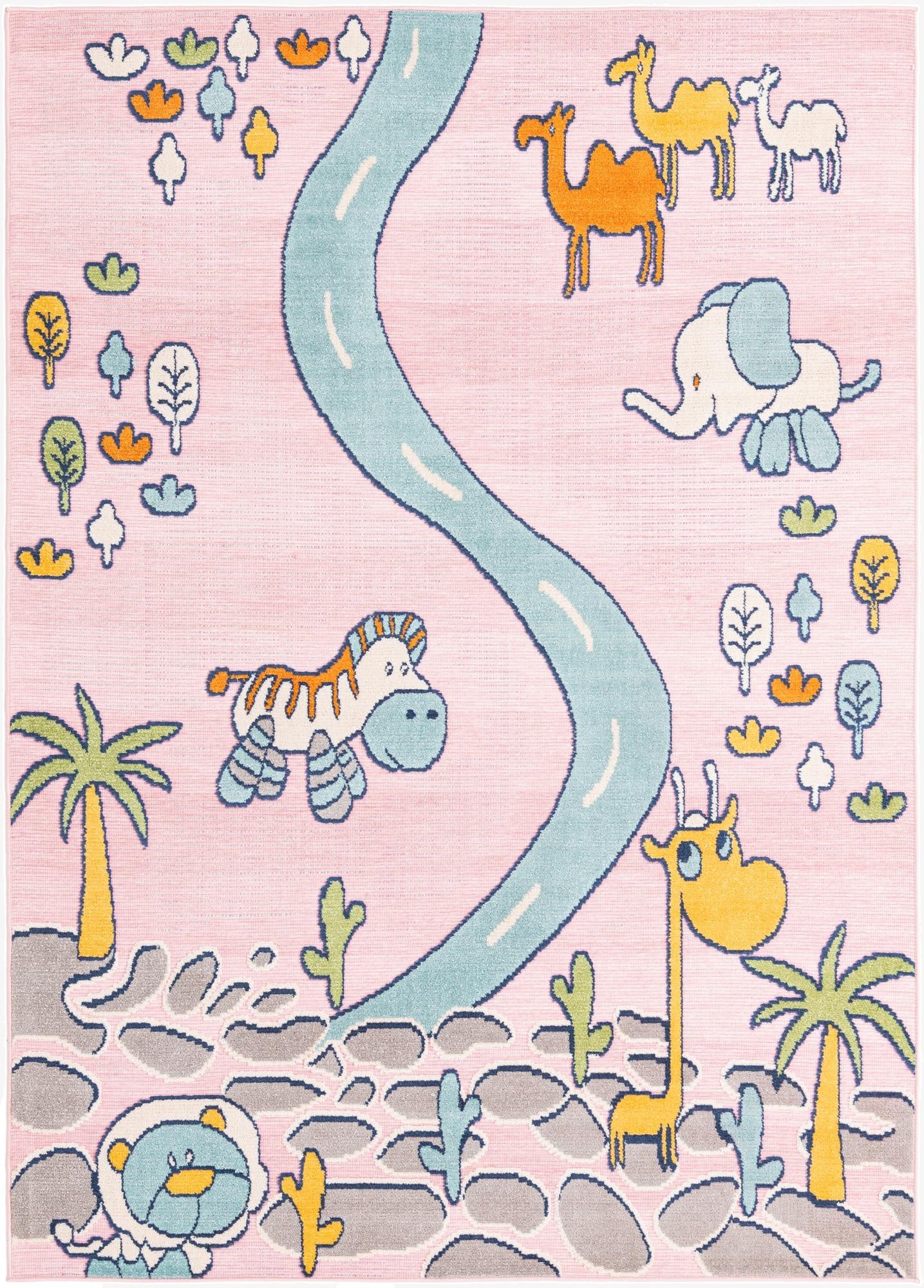 5' 3 x 7' 7  Washable  Indoor / Outdoor Rug