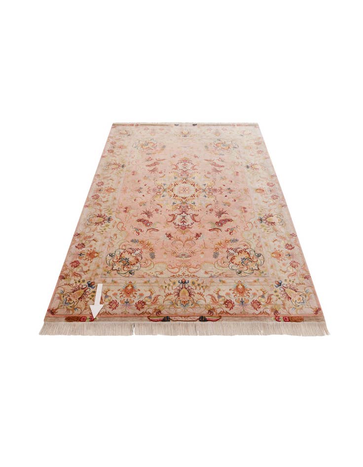 Detail image of 5' 8 x 8' 3 Hand Knotted Tabriz Persian Rug