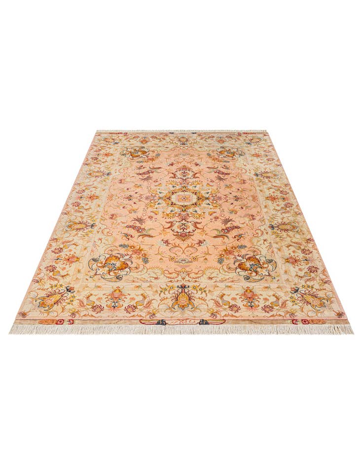 Detail image of 5' 8 x 8' 3  Hand Knotted Tabriz Persian Rug