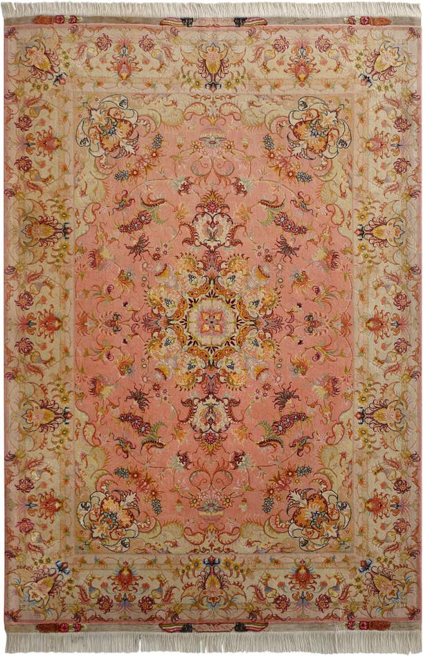 Detail image of 5' 8 x 8' 3 Hand Knotted Tabriz Persian Rug
