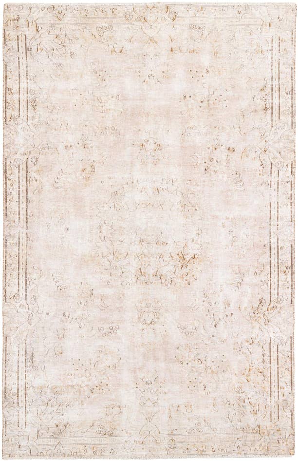 Detail image of 6' 2 x 9' 9 Hand Knotted Ultra Vintage Persian Wool Rug