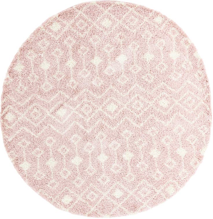 Detail image of 10' x 10' Moroccan Trellis Shag Round Rug