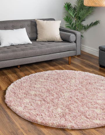 5' 3 x 5' 3 Moroccan Trellis Shag Round Rug