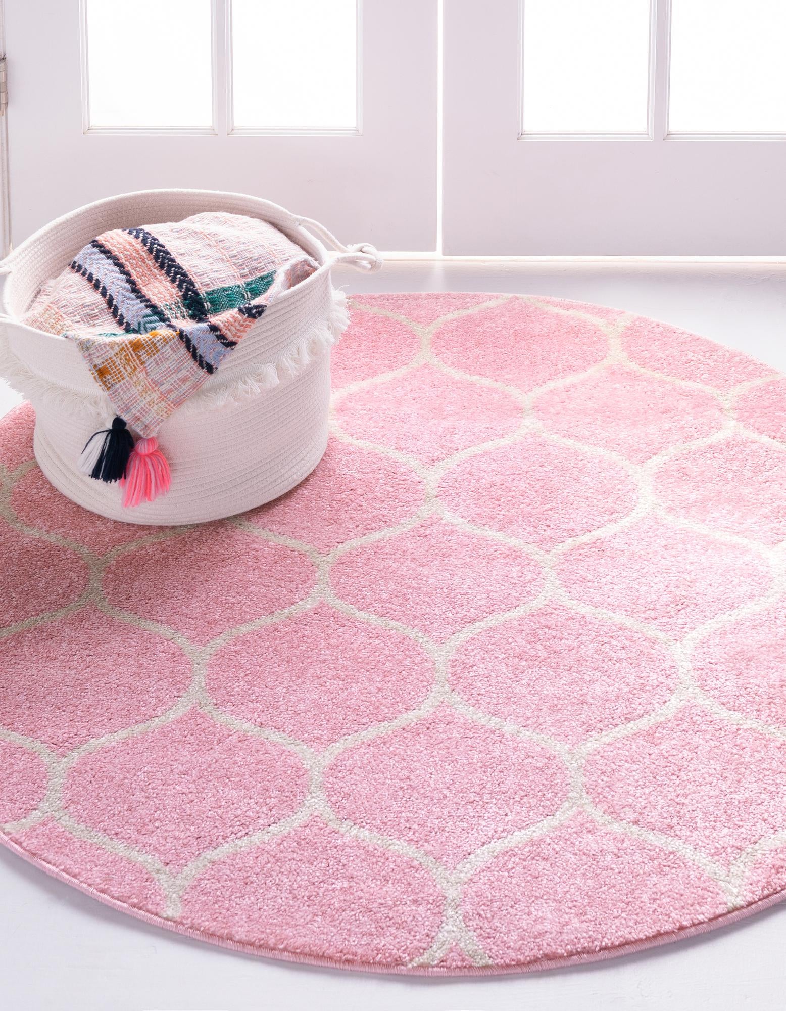 6' x 6' Trellis Frieze Round Rug