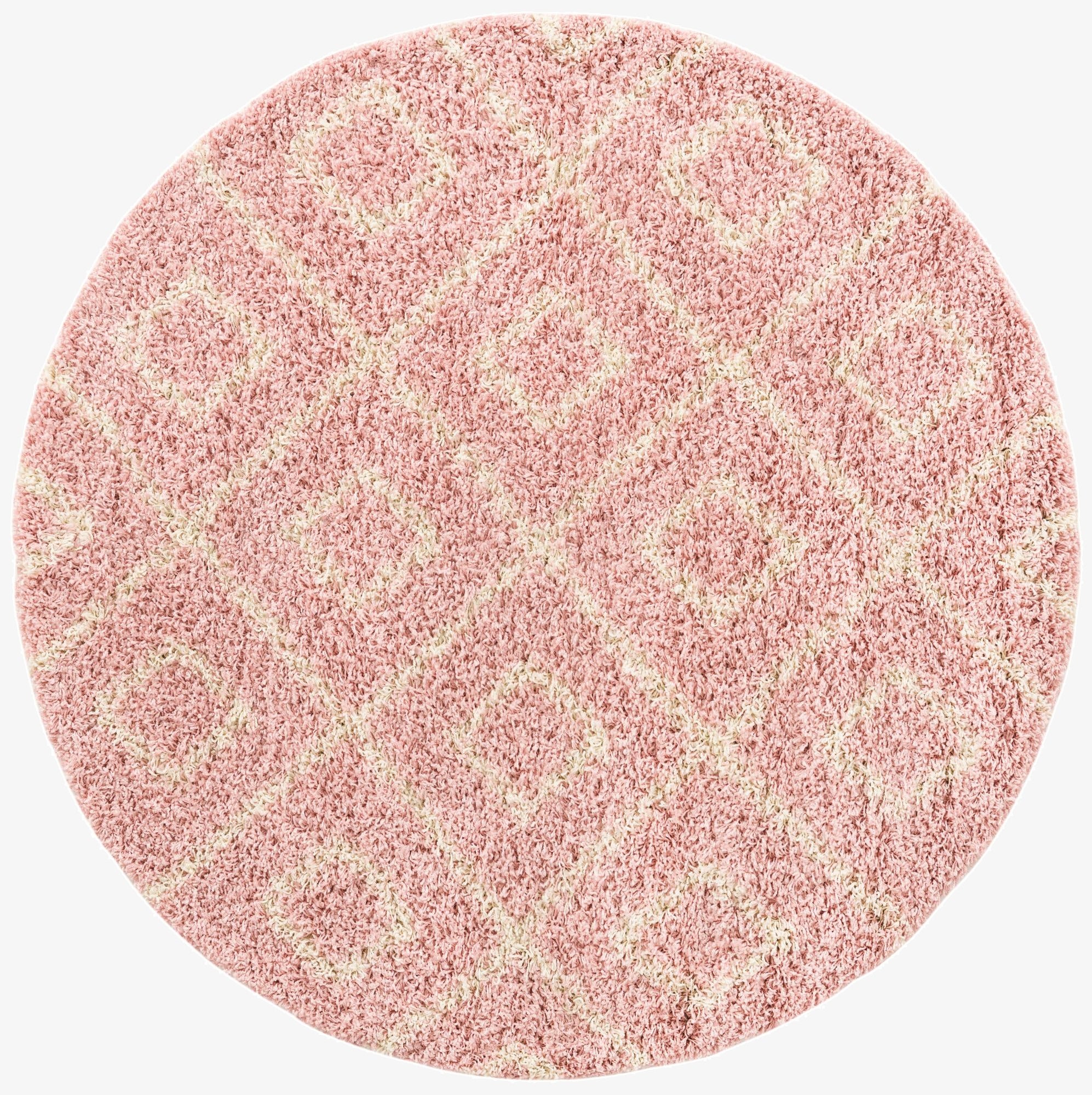 5' 3 x 5' 3 Trellis Shag Round Rug
