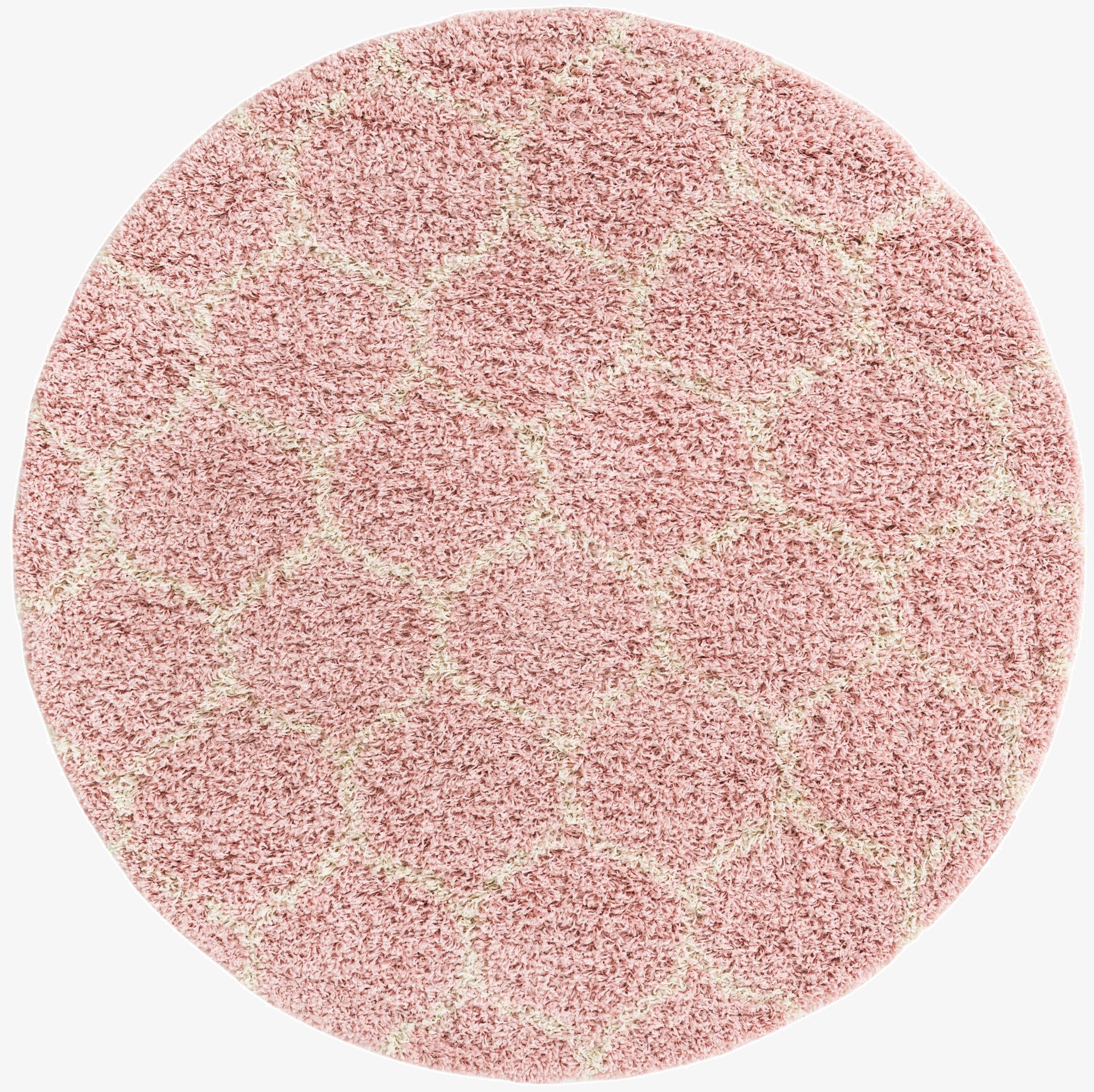 5' 3 x 5' 3 Trellis Shag Round Rug