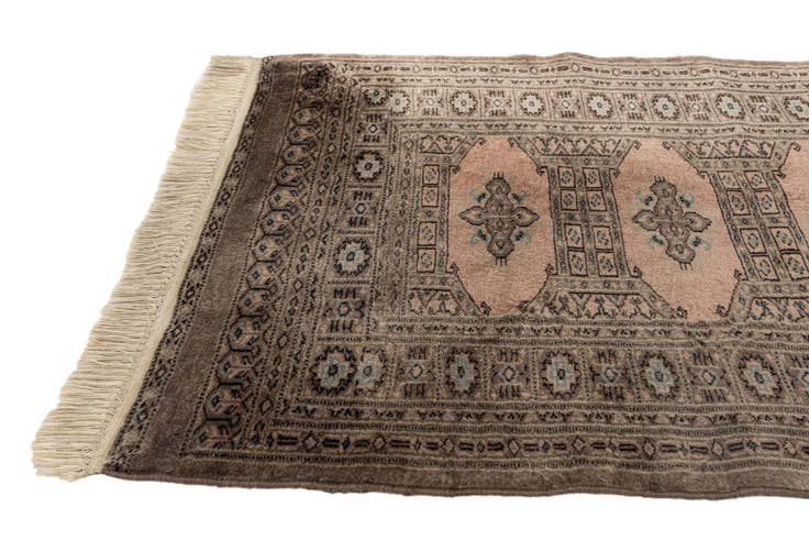 Detail image of 2' 8 x 9' Hand Knotted Bokhara Oriental Wool Runner Rug