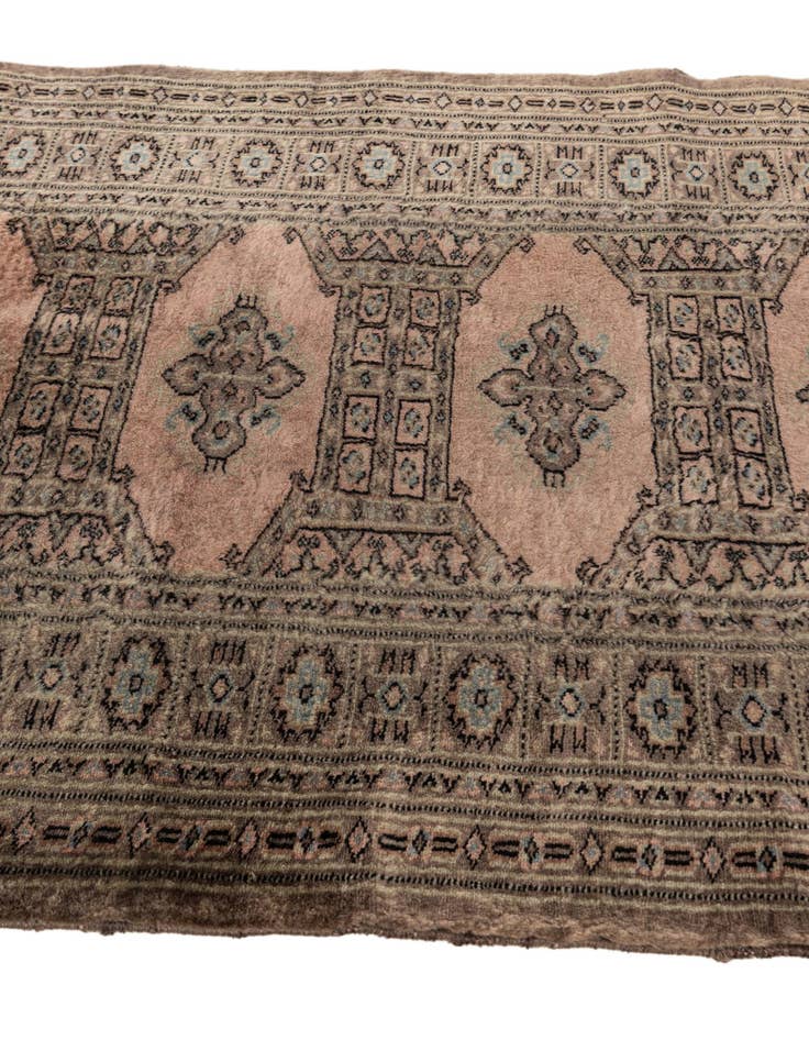 Detail image of 2' 8 x 9' Hand Knotted Bokhara Oriental Wool Runner Rug