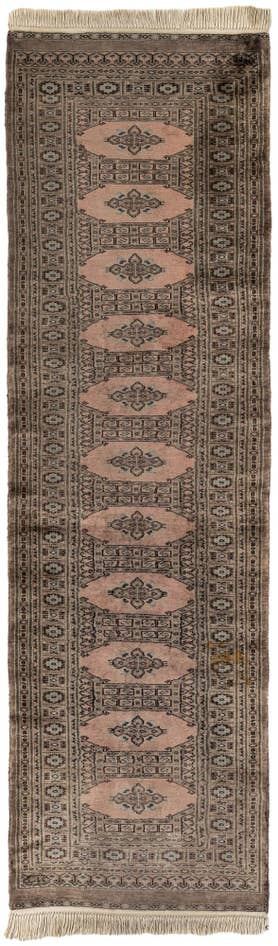 Detail image of 2' 8 x 9' Hand Knotted Bokhara Oriental Wool Runner Rug