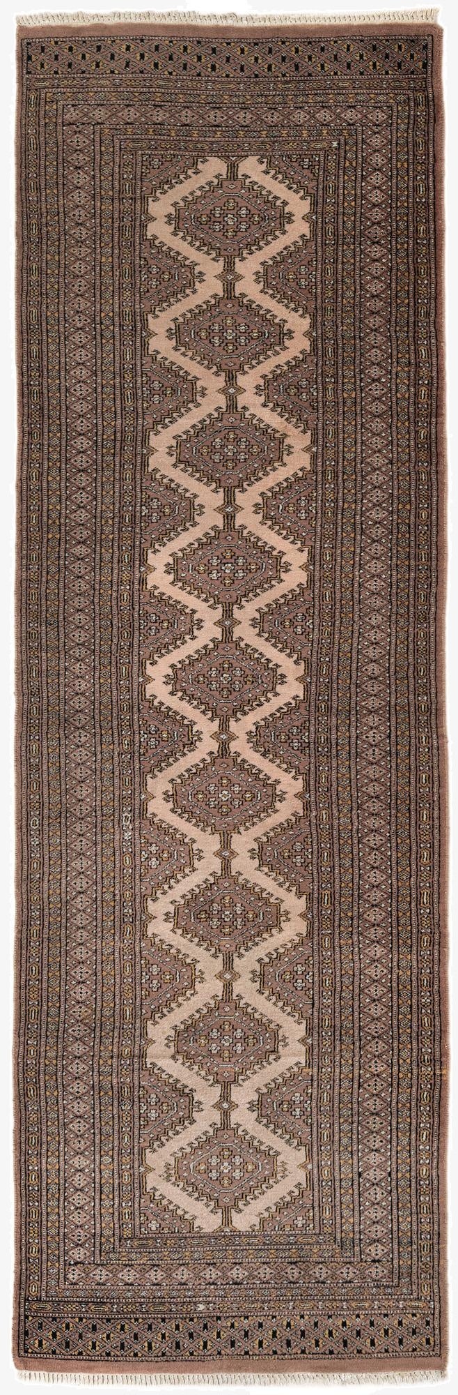 2' 7 x 8' 3  Hand Knotted Bokhara Oriental Wool Runner Rug