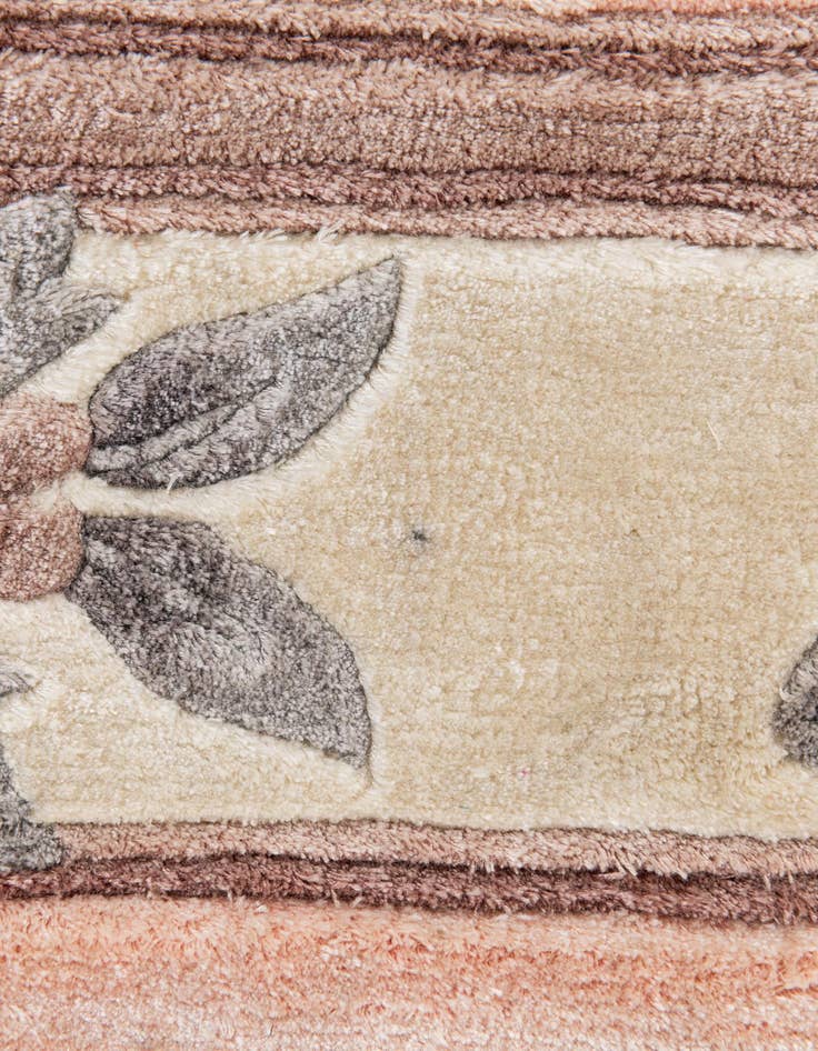 Detail image of 2' 4 x 9' 11  Hand Knotted Carved Pekin Wool Runner Rug