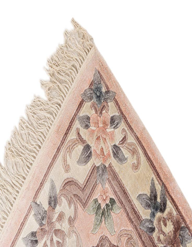 Detail image of 2' 4 x 9' 11  Hand Knotted Carved Pekin Wool Runner Rug