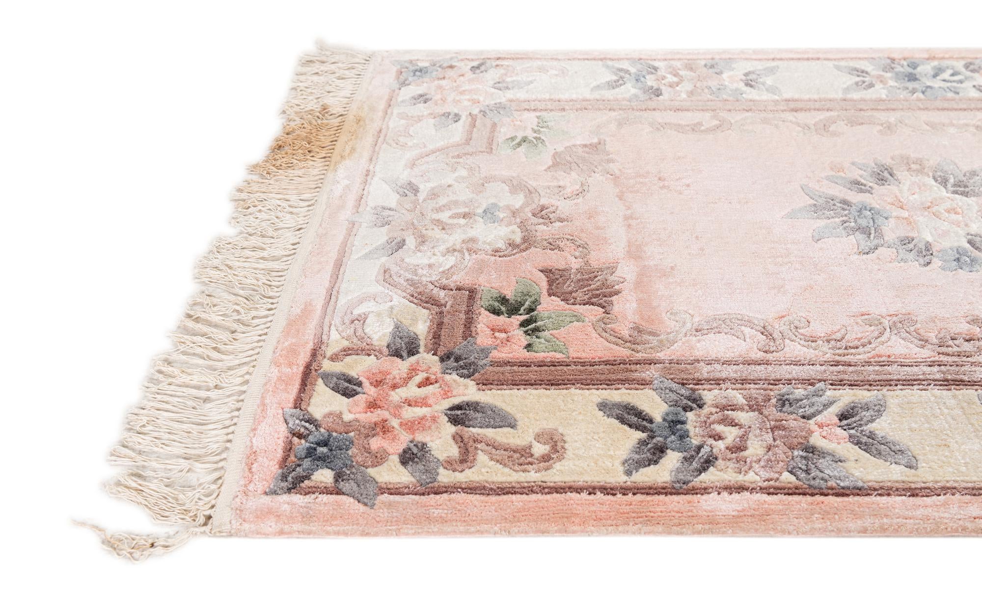 2' 4 x 9' 11 Hand Knotted Carved Pekin Wool Runner Rug