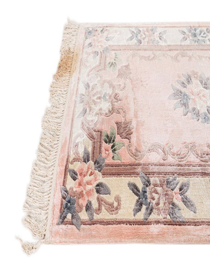 Detail image of 2' 4 x 9' 11  Hand Knotted Carved Pekin Wool Runner Rug