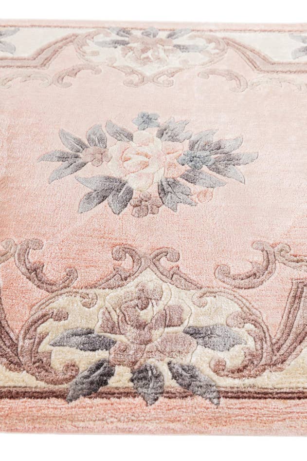 Detail image of 2' 4 x 9' 11 Hand Knotted Carved Pekin Wool Runner Rug