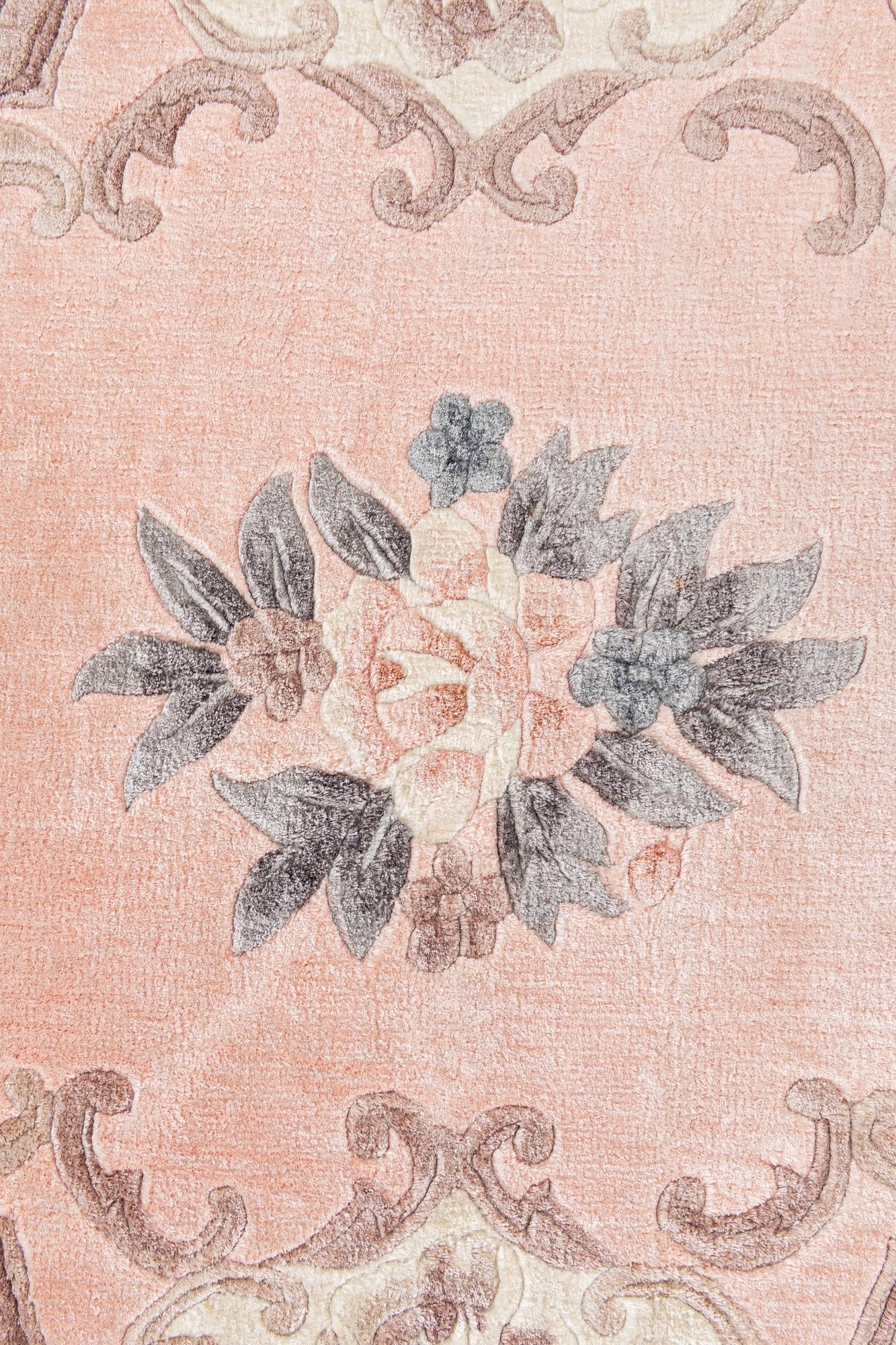 2' 4 x 9' 11 Hand Knotted Carved Pekin Wool Runner Rug