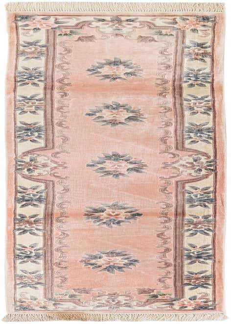 2' 4 x 9' 11 Hand Knotted Carved Pekin Wool Runner Rug