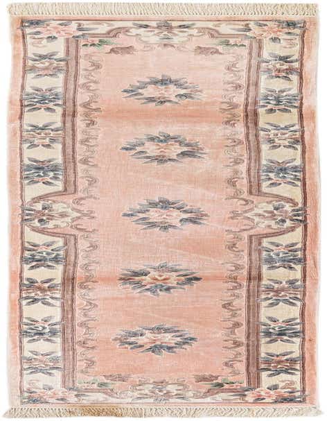 2' 4 x 9' 11 Hand Knotted Carved Pekin Wool Runner Rug