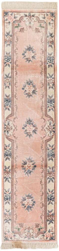 2' 4 x 9' 11 Hand Knotted Carved Pekin Wool Runner Rug