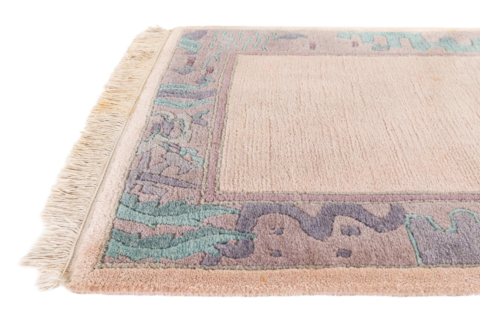 2' 10 x 9' 9 Hand Knotted Tibet Wool Runner Rug