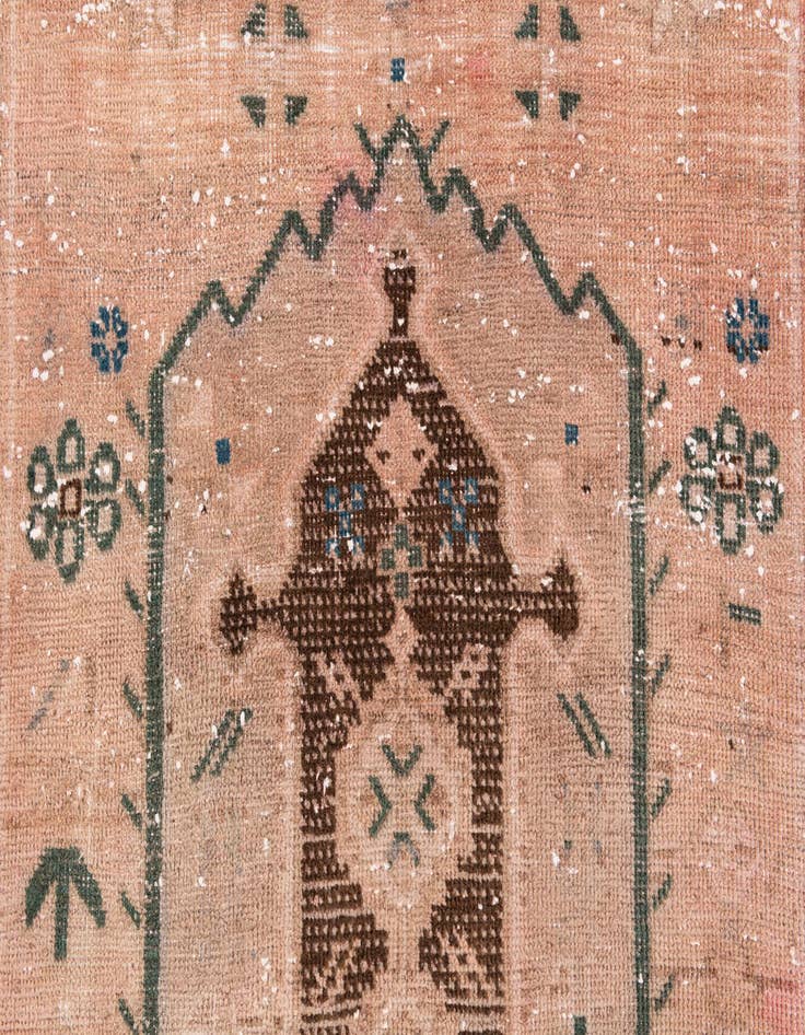 Detail image of 2' 9 x 7'  Hand Knotted Ultra Vintage Persian Wool Runner Rug