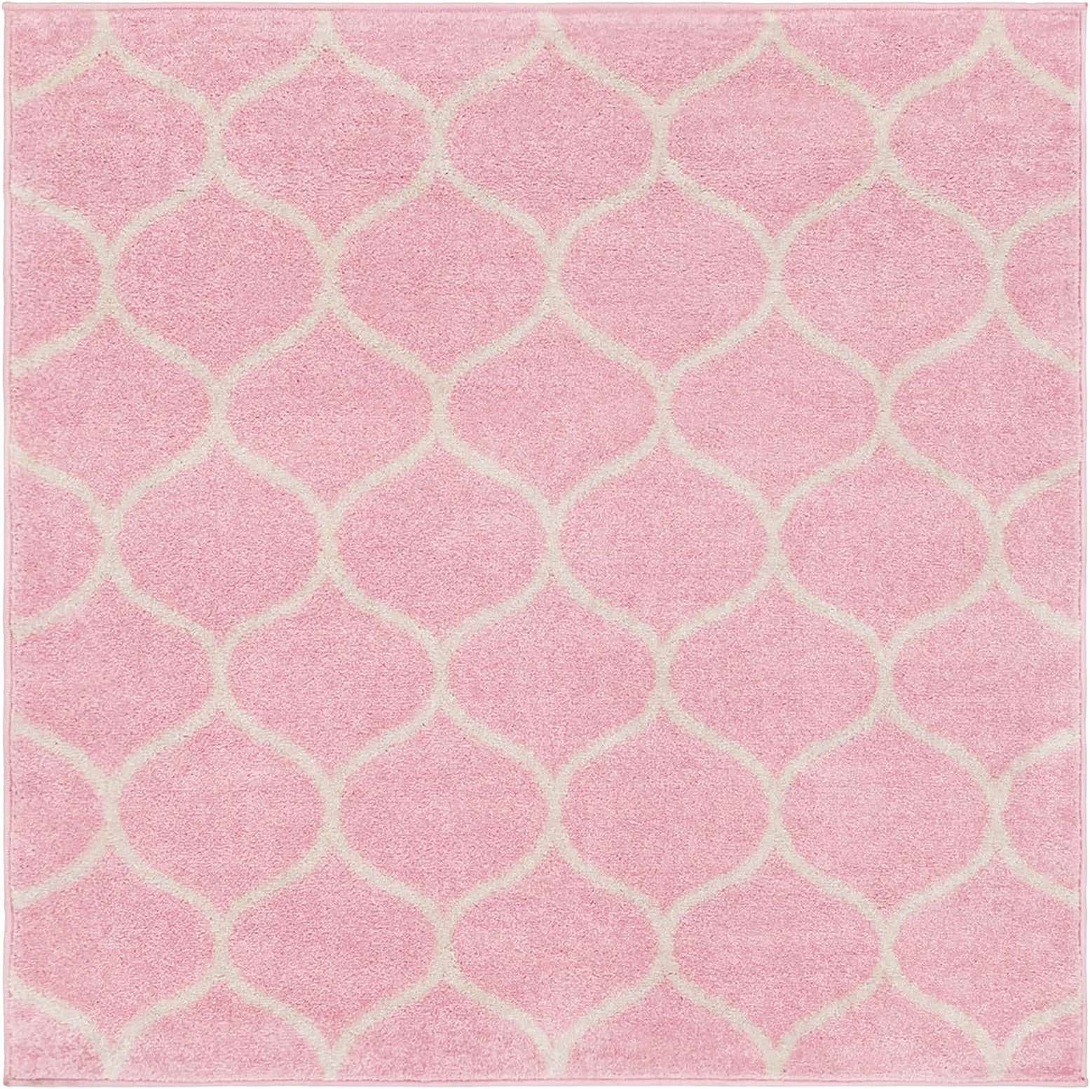 7' x 7' Lattice Frieze Square Rug