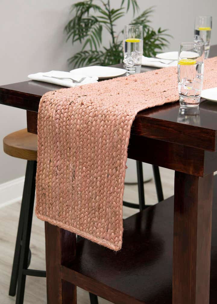 1' 2 x 8' Handmade Braided Jute Table Runner Rug