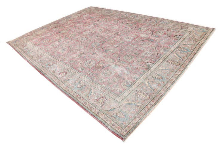 Detail image of 9' 6 x 13' Hand Knotted Ultra Vintage Persian Wool Rug