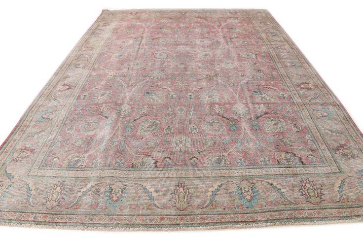 Detail image of 9' 6 x 13' Hand Knotted Ultra Vintage Persian Wool Rug