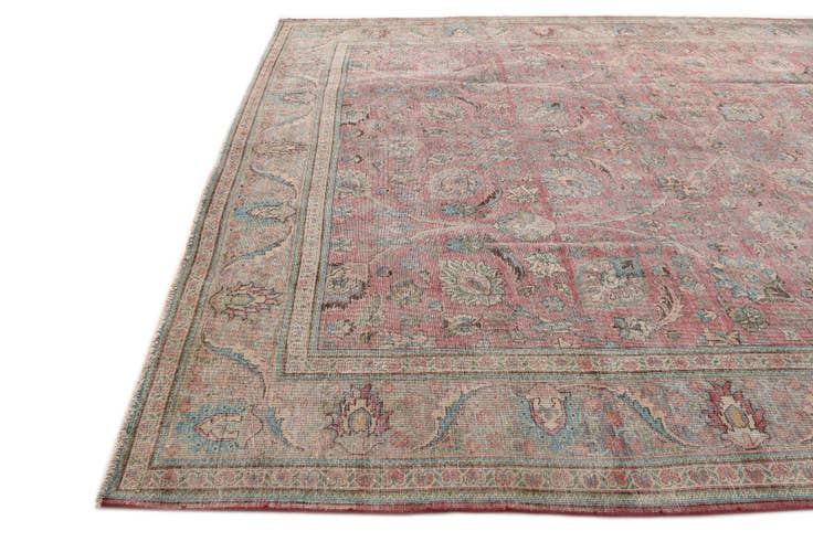 Detail image of 9' 6 x 13' Hand Knotted Ultra Vintage Persian Wool Rug