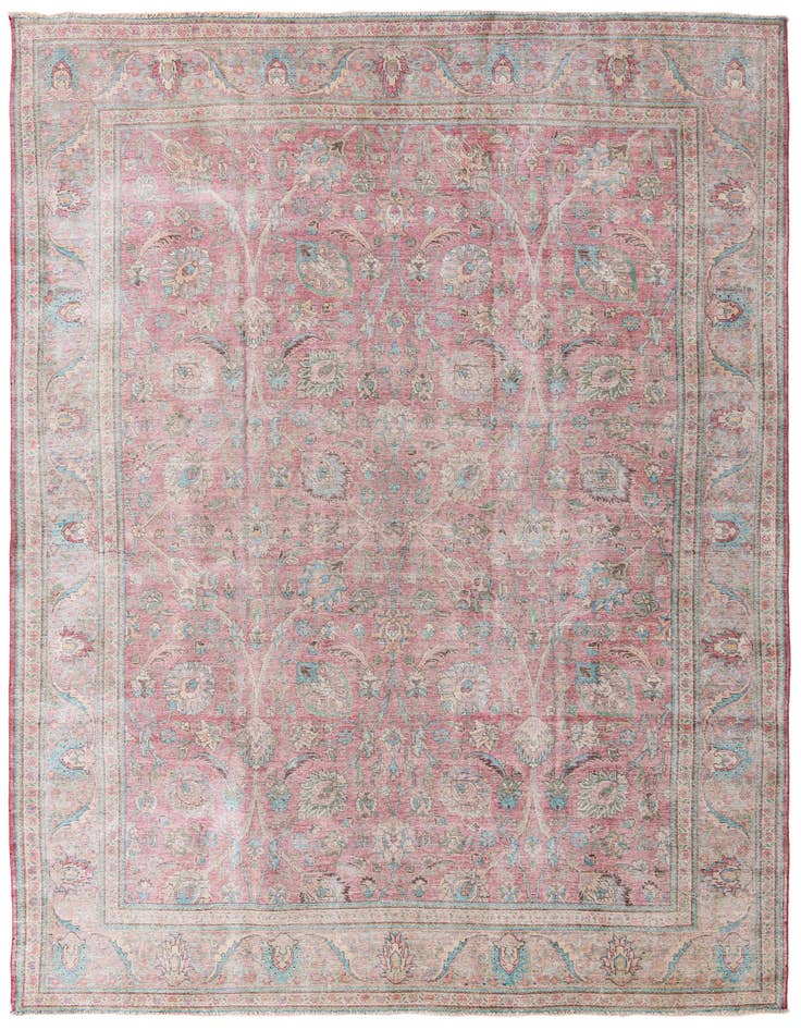 Detail image of 9' 6 x 13' Hand Knotted Ultra Vintage Persian Wool Rug