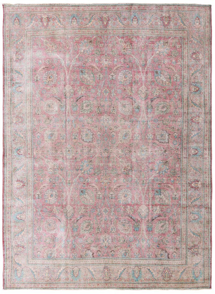 Detail image of 9' 6 x 13' Hand Knotted Ultra Vintage Persian Wool Rug