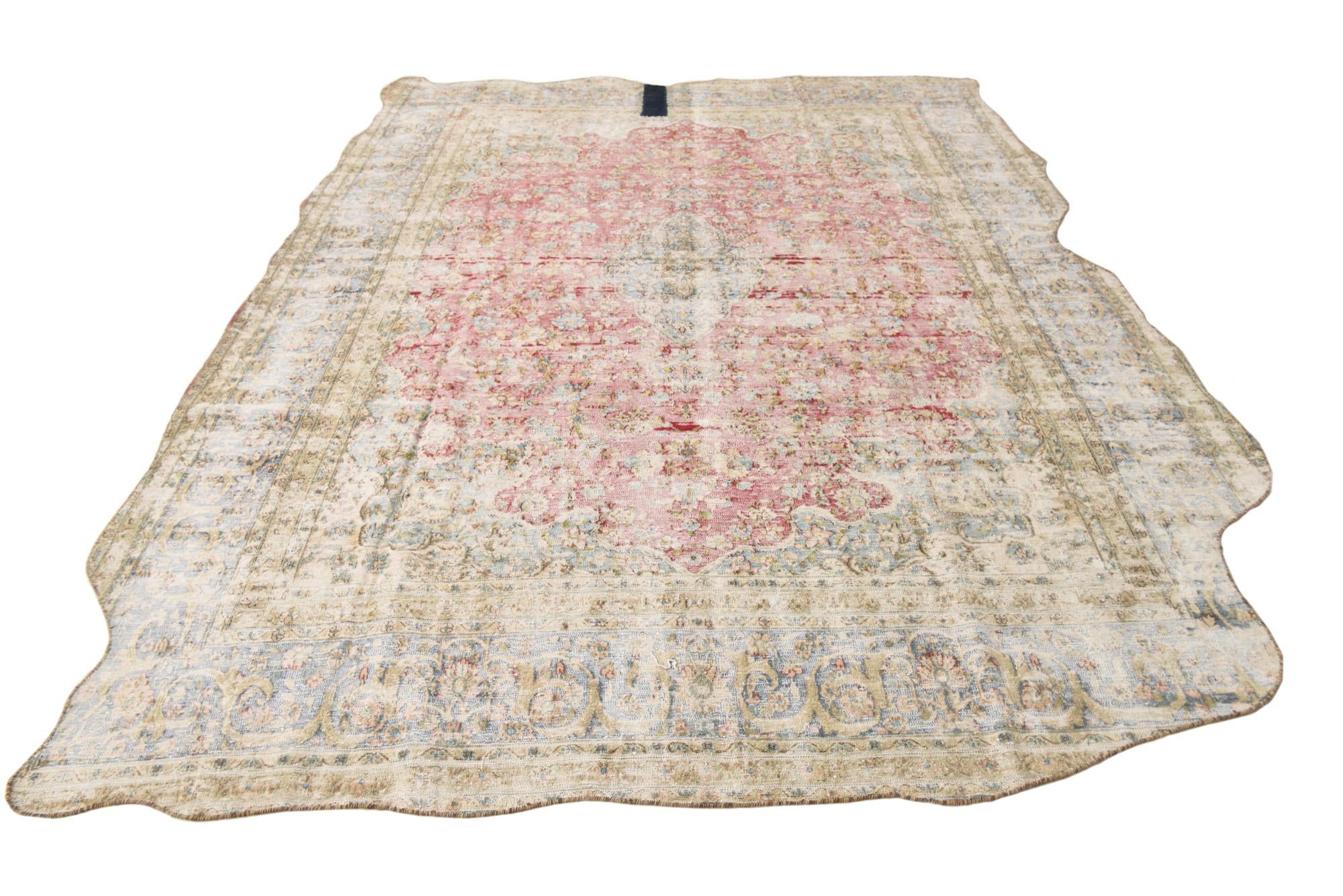 8' 7 x 11' 11 Hand Knotted Ultra Vintage Persian Wool Rug
