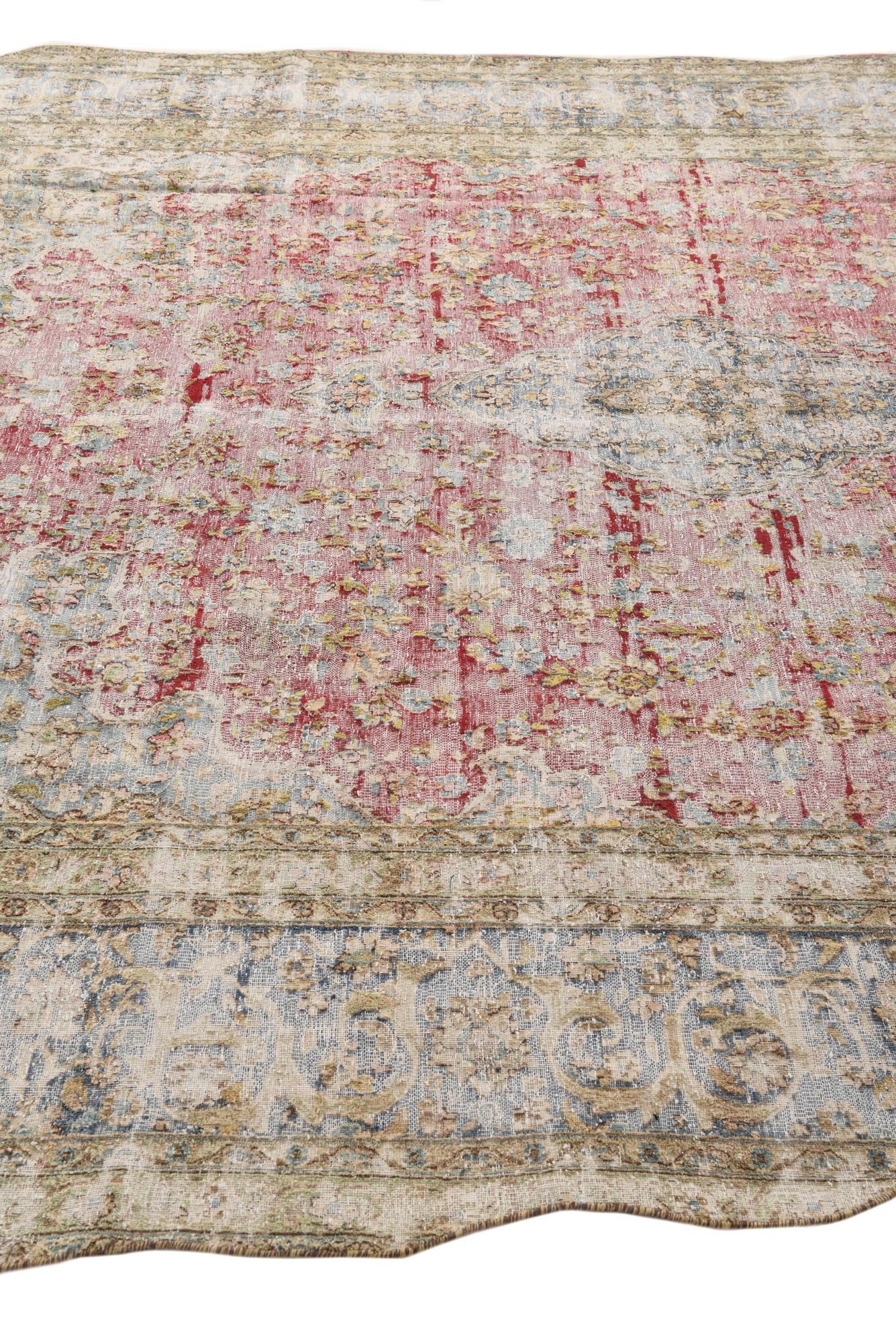 8' 7 x 11' 11 Hand Knotted Ultra Vintage Persian Wool Rug
