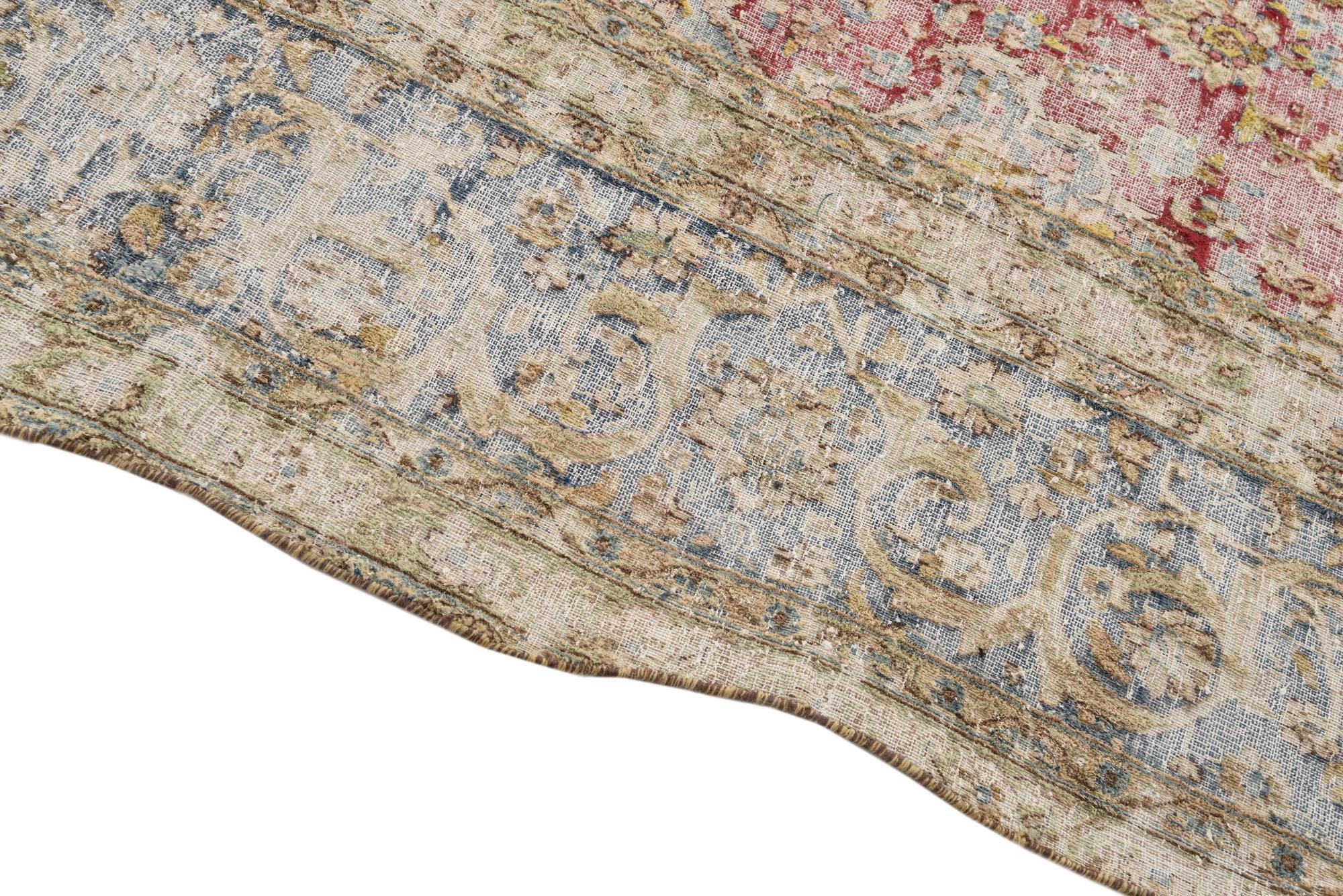 8' 7 x 11' 11 Hand Knotted Ultra Vintage Persian Wool Rug