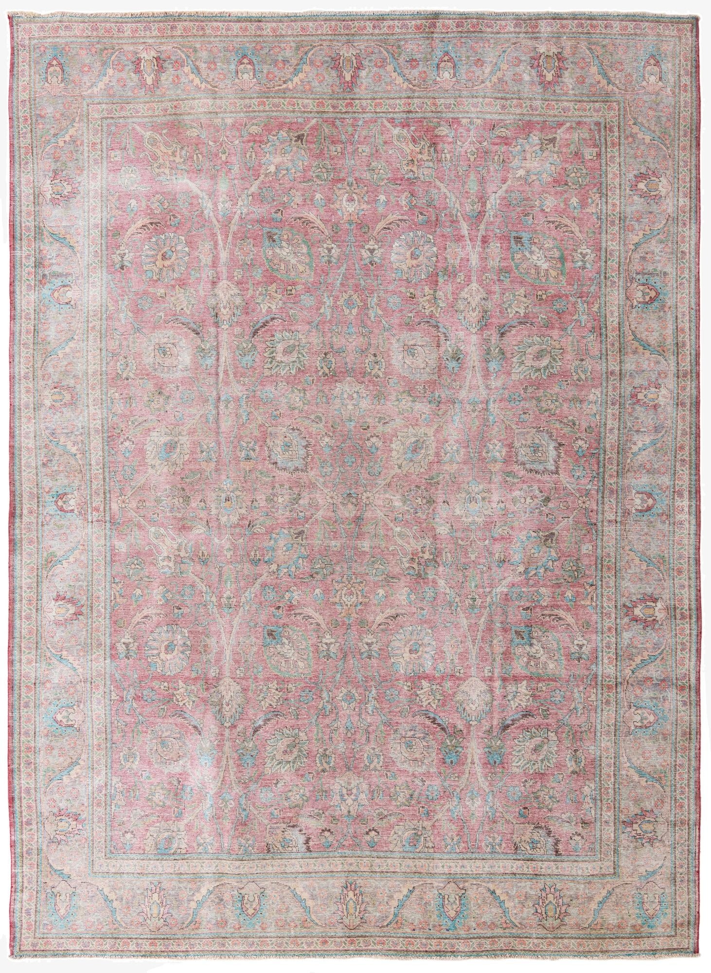 9' 6 x 13'  Hand Knotted Ultra Vintage Persian Wool Rug