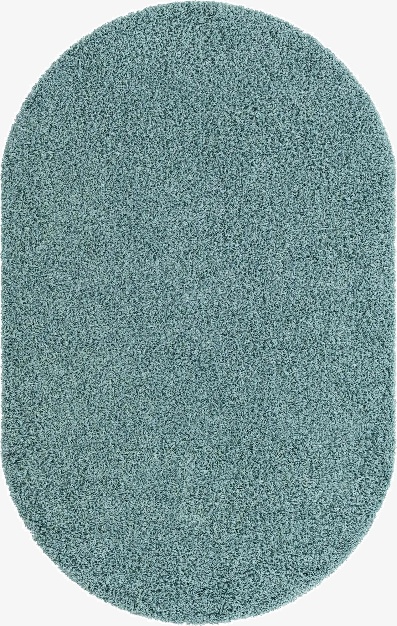 Primary image 5' 3 x 8' Solid Shag Oval Rug