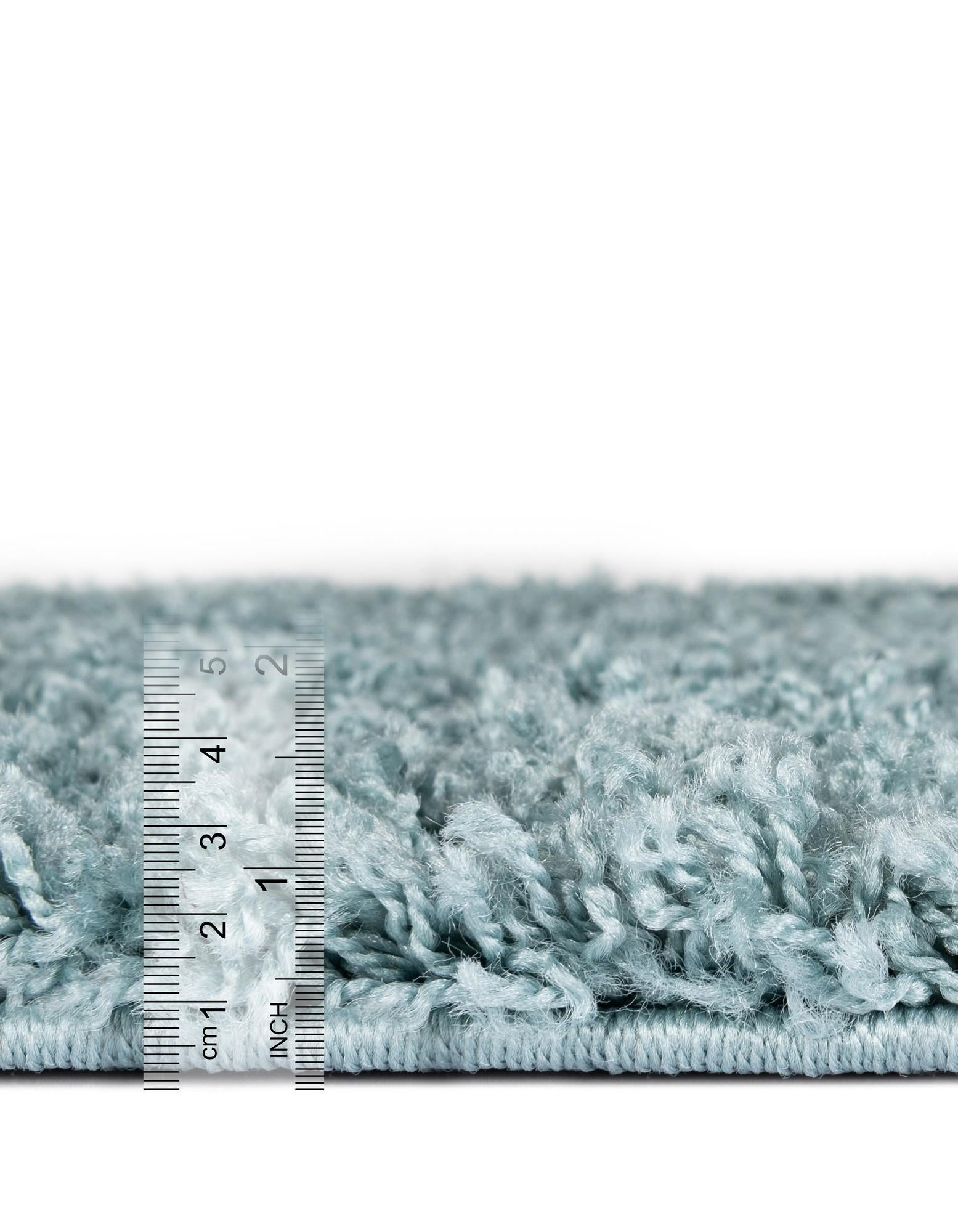 5' 3 x 5' 3 Solid Shag Round Rug