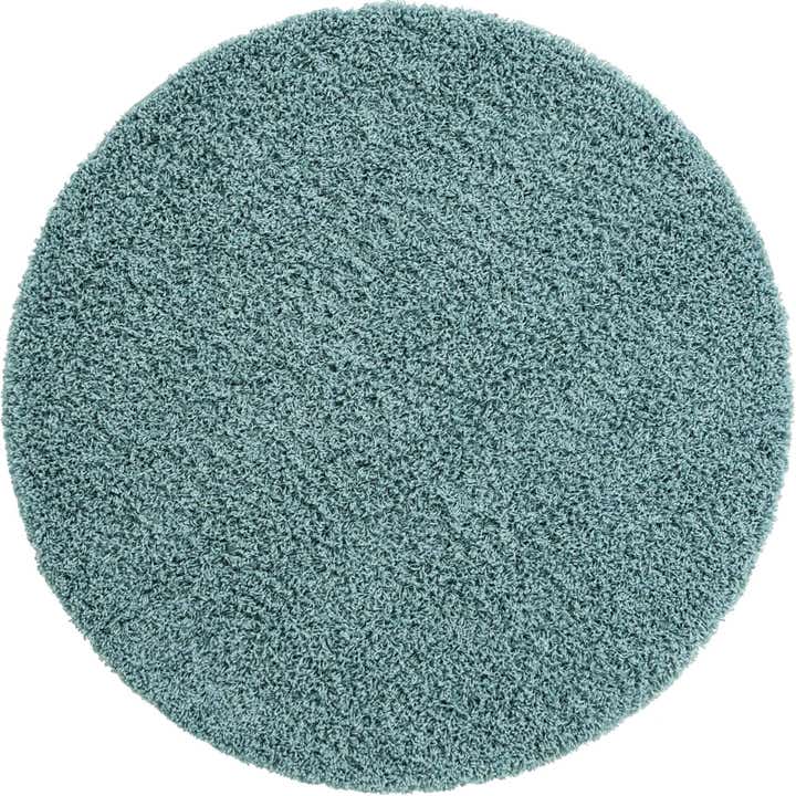 5' 3 x 5' 3 Solid Shag Round Rug