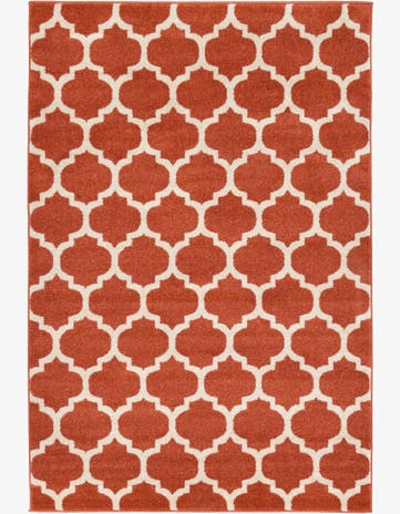 Light Terracotta Lattice Rug