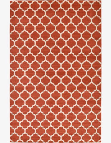 Light Terracotta Lattice Rug