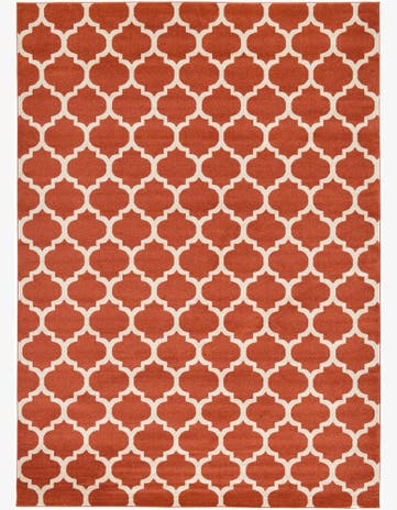 Light Terracotta Lattice Rug