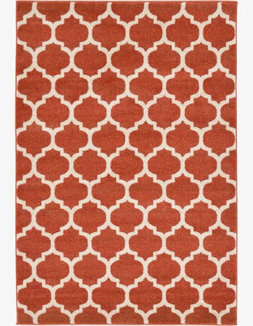 Light Terracotta Trellis Rug